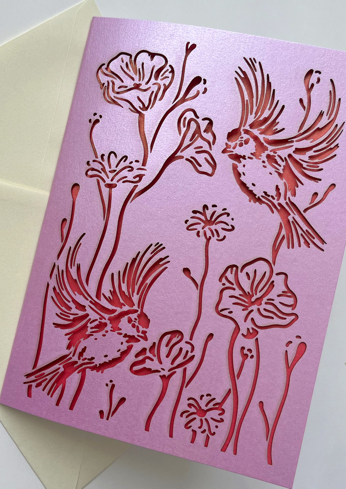 Laser-cut Greeting Card in Spring Nature