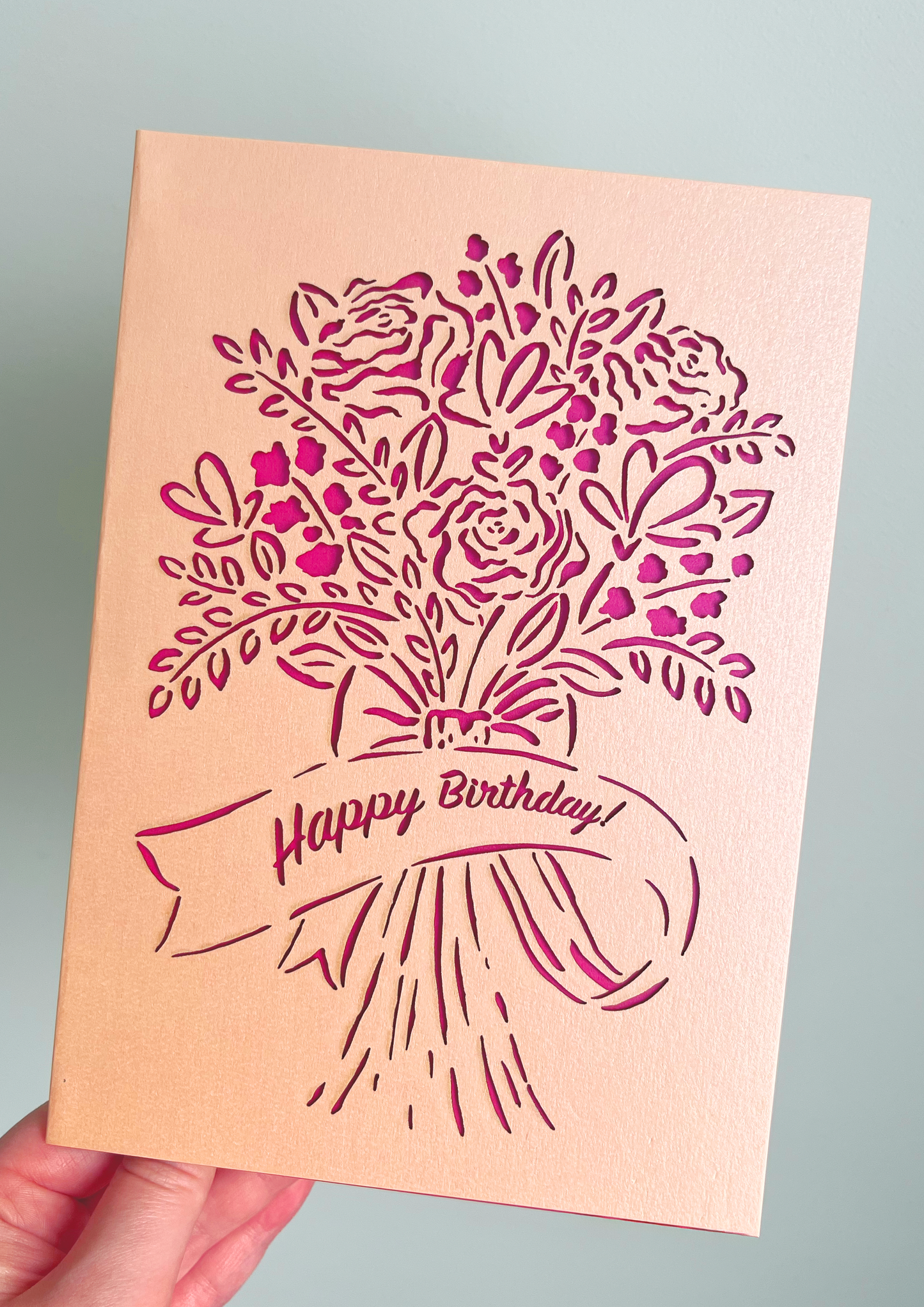Laser-cut Personalised Bouquet Card