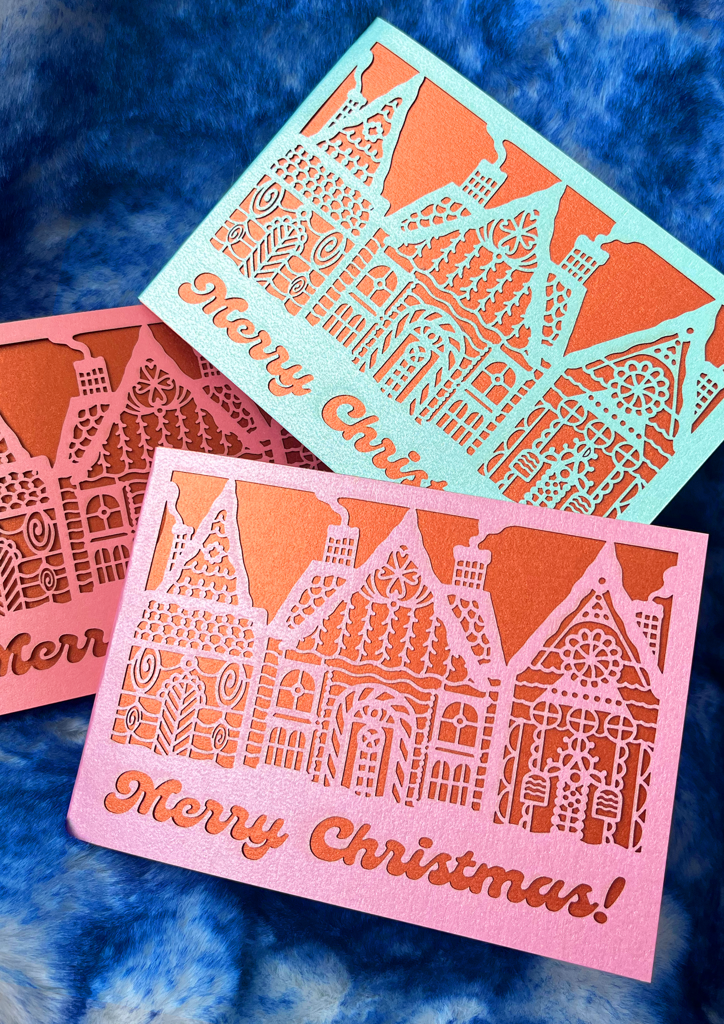 Laser-cut A6 Gingerbread Christmas Card Sets