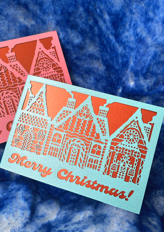 Laser-cut A6 Gingerbread Christmas Card Sets