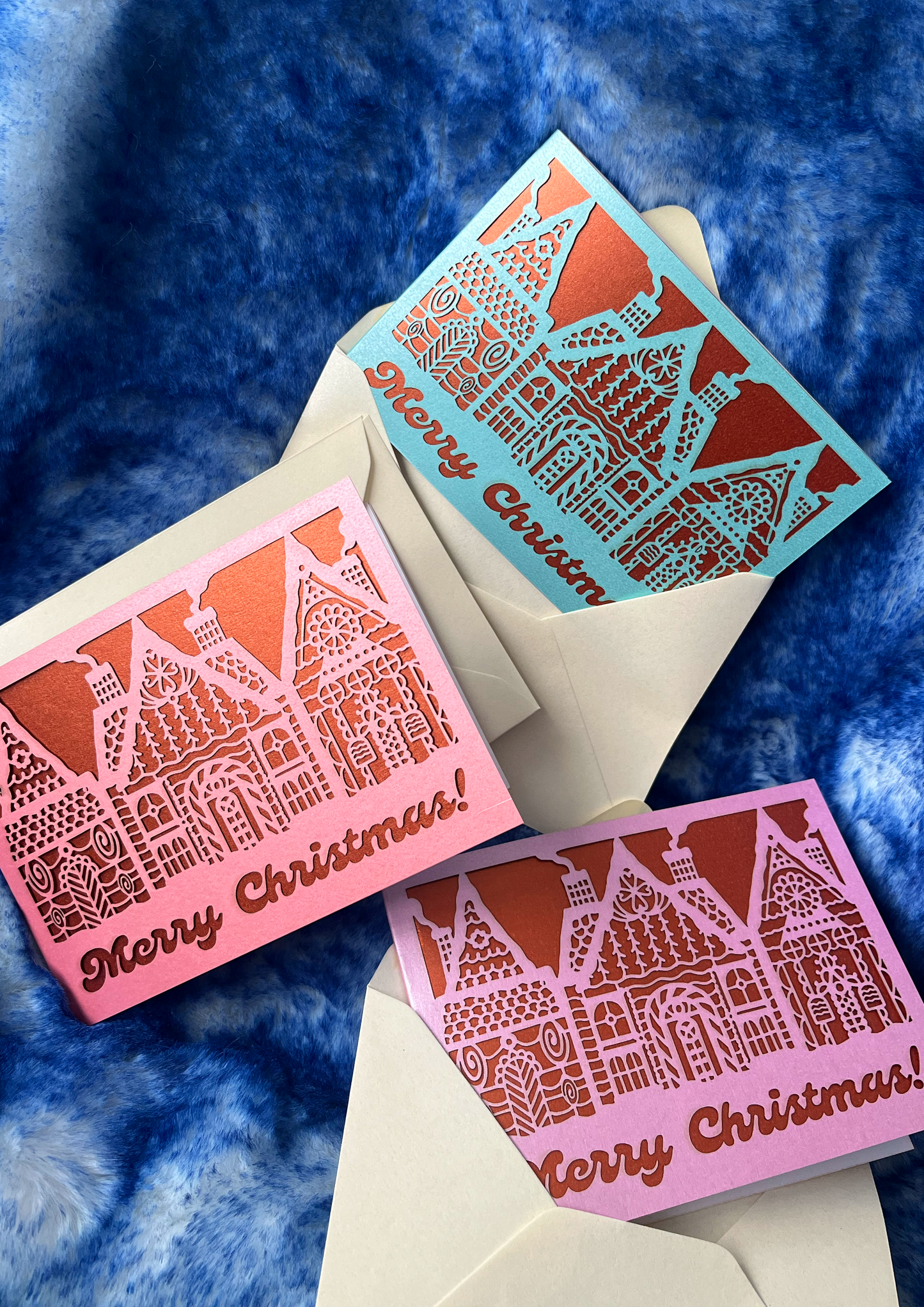 Laser-cut A6 Gingerbread Christmas Card Sets