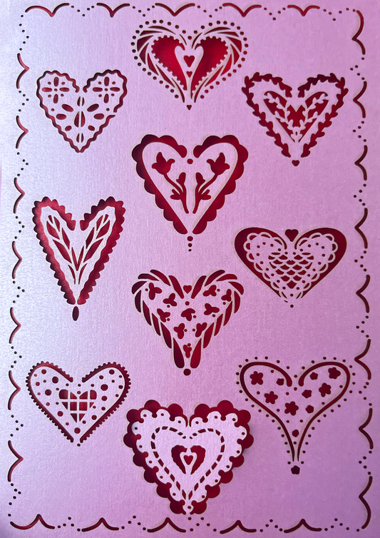 Laser-cut Hearts Card