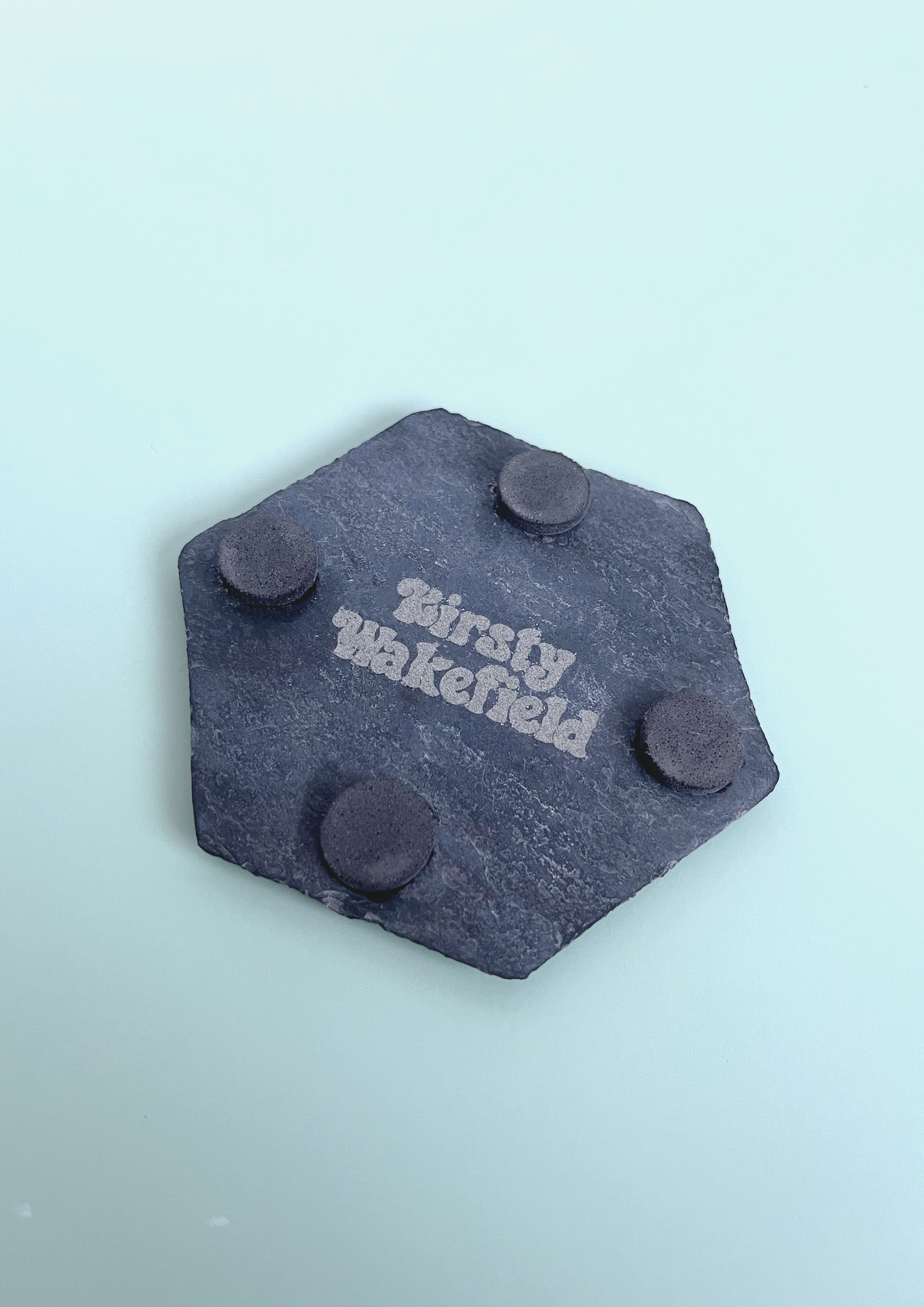 Personalised Floral Slate Hexagon Coaster