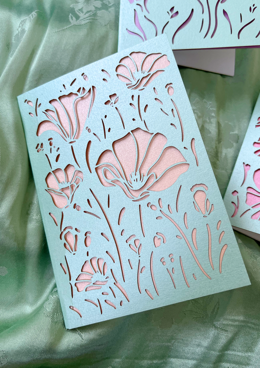 Laser-cut Meadow Card Trio