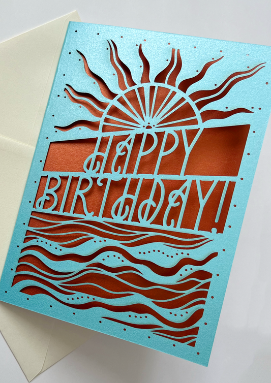 Laser-cut Birthday Card in Sunshine