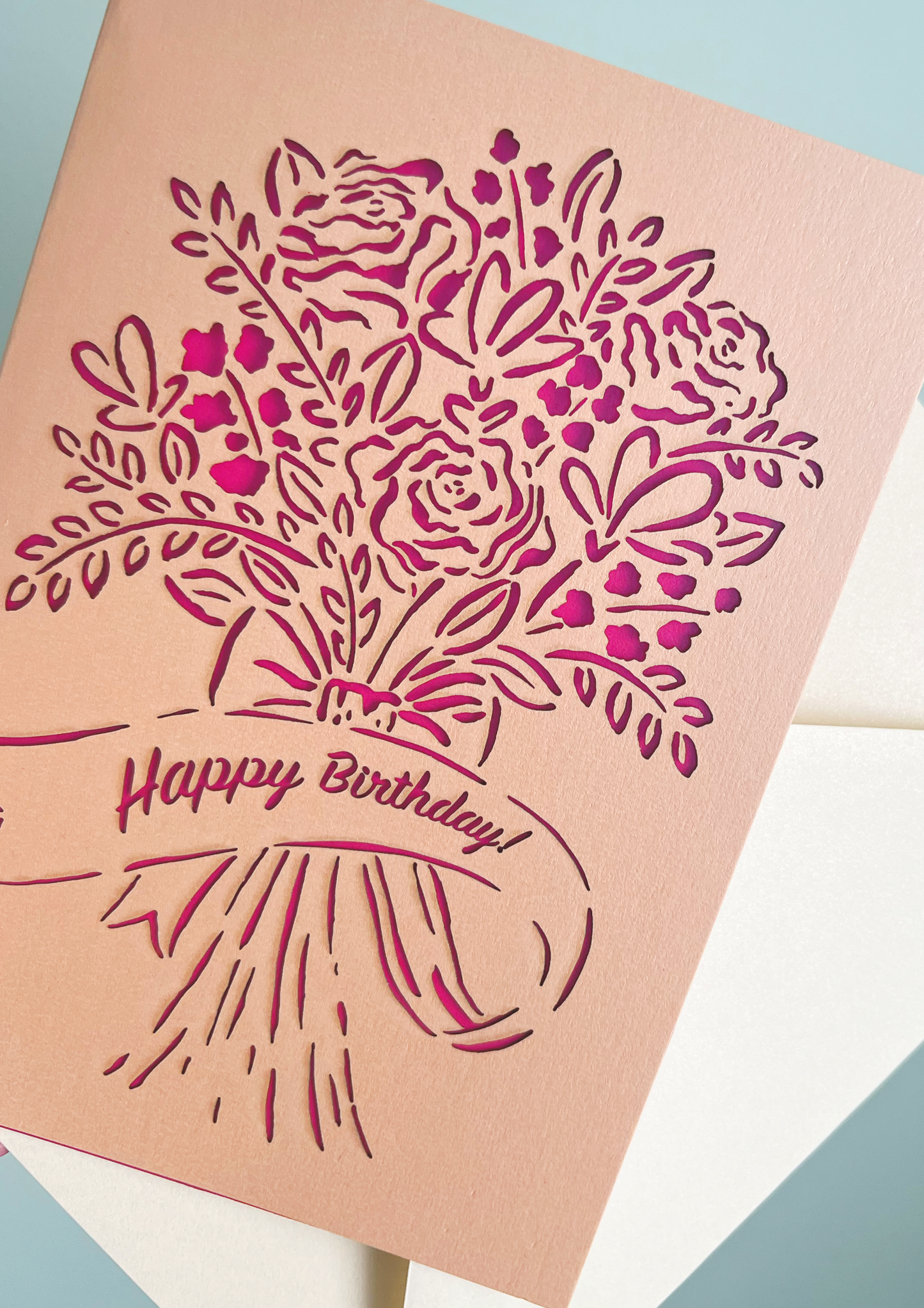 Laser-cut Personalised Bouquet Card