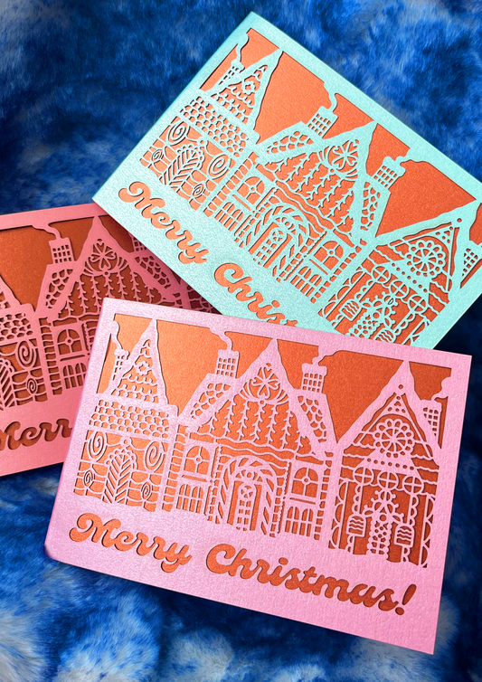Laser-cut A6 Gingerbread Christmas Card Sets