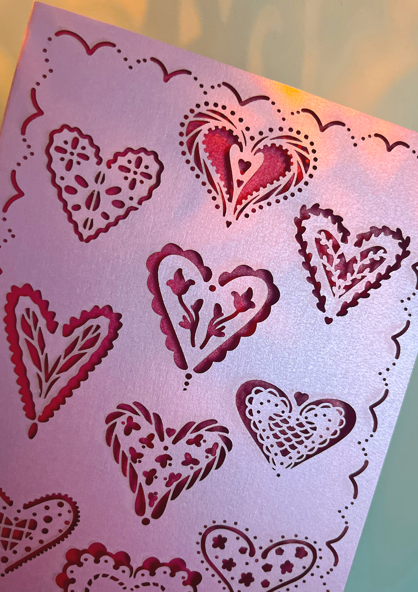 Laser-cut Hearts Card