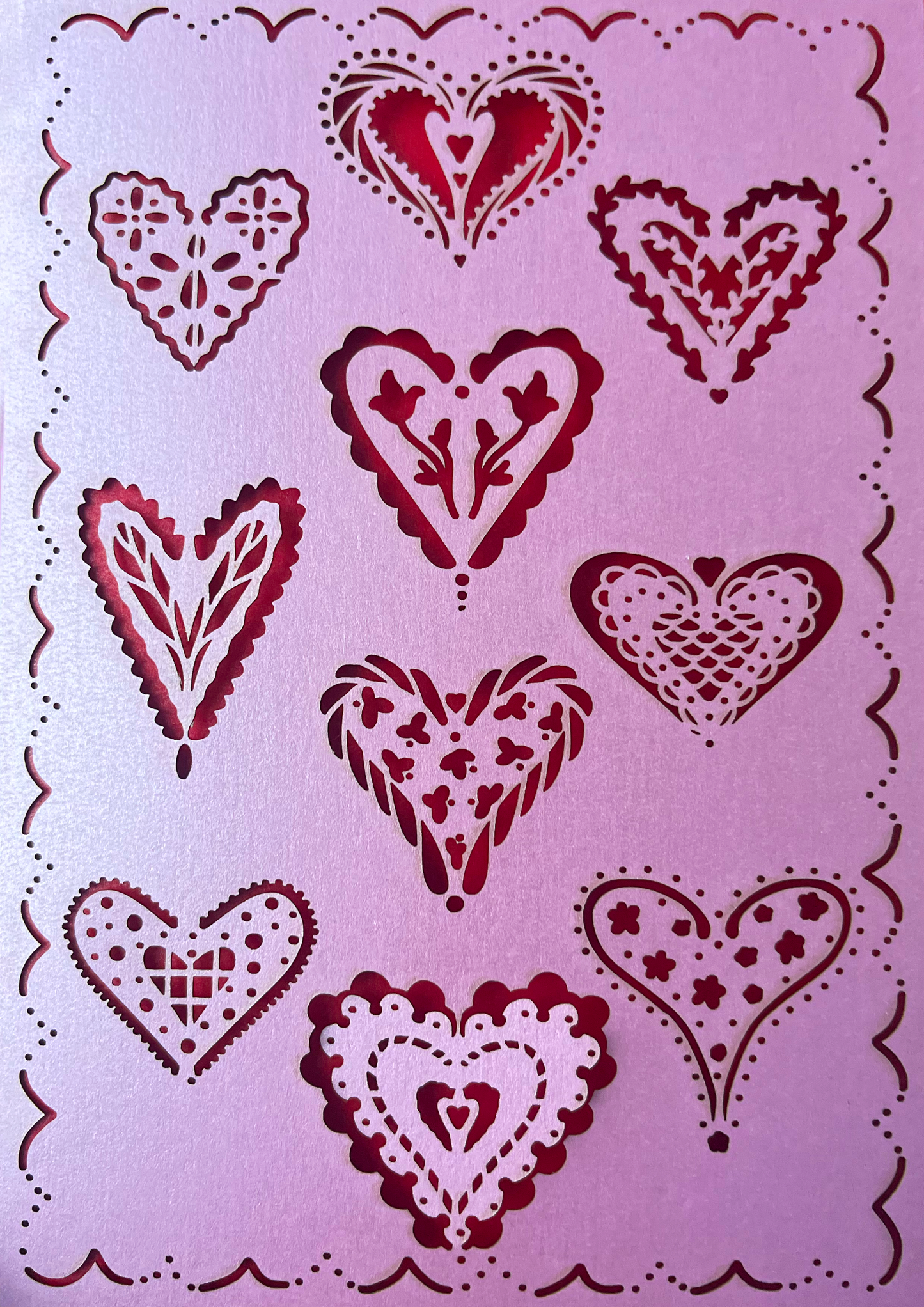 Laser-cut Hearts Card