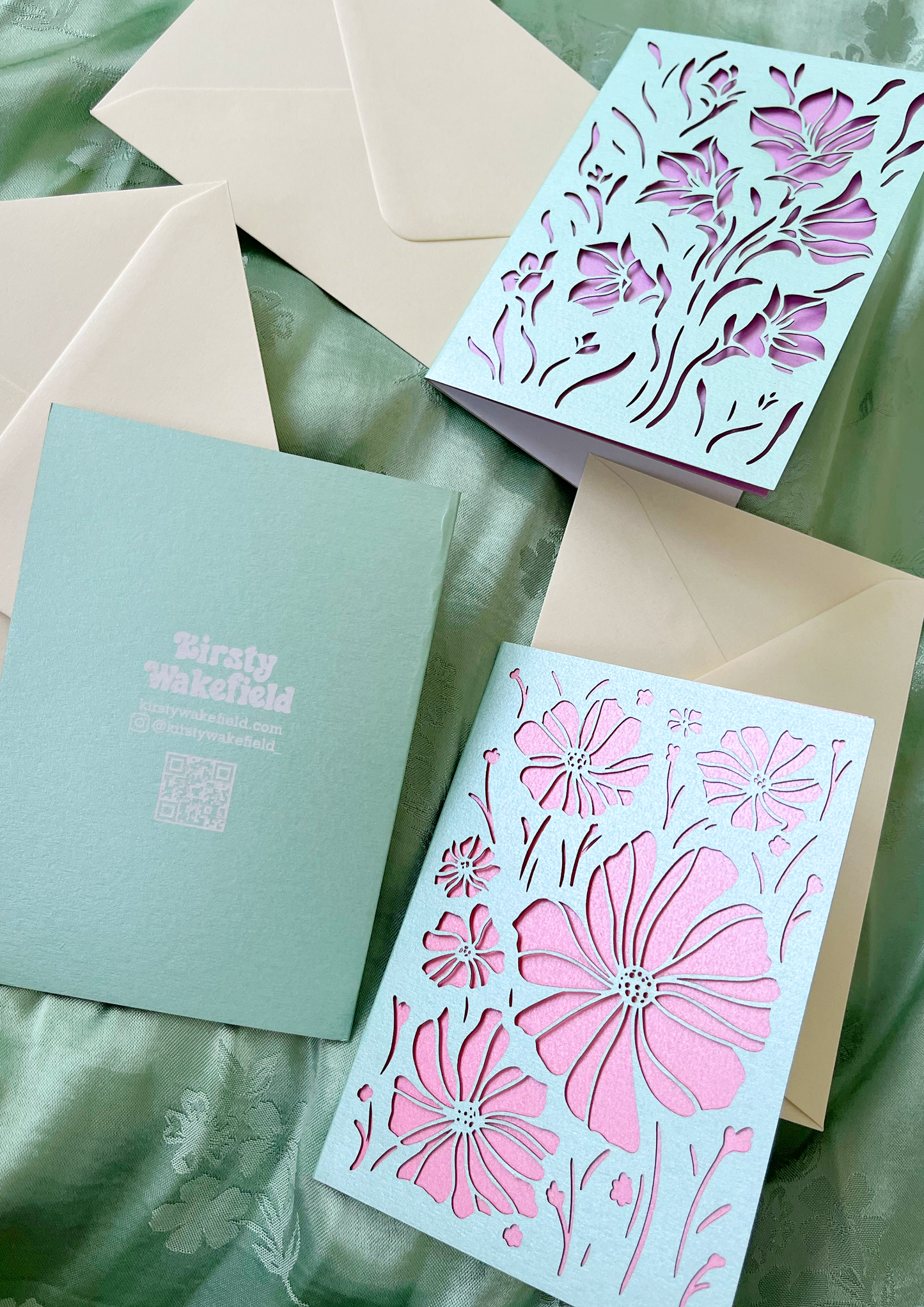 Laser-cut Meadow Card Trio