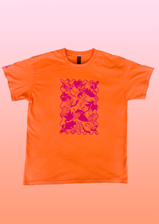 Fiery Leaves Screen-printed Unisex T-shirt