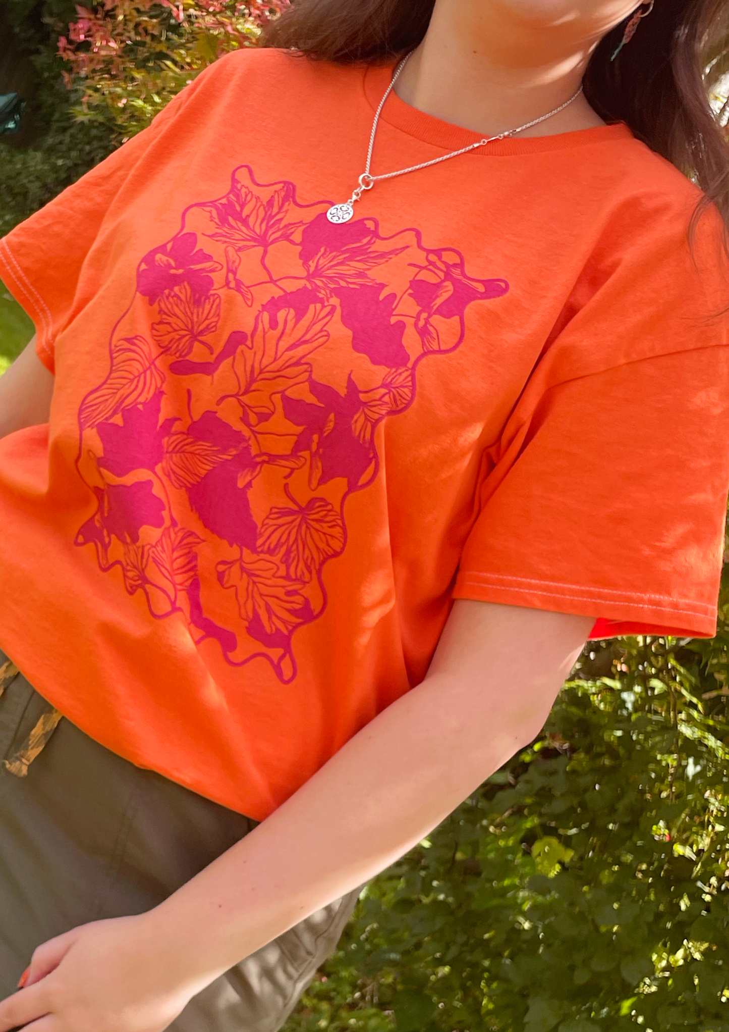 Fiery Leaves Screen-printed Unisex T-shirt