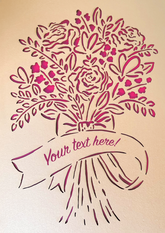 Laser-cut Personalised Bouquet Card