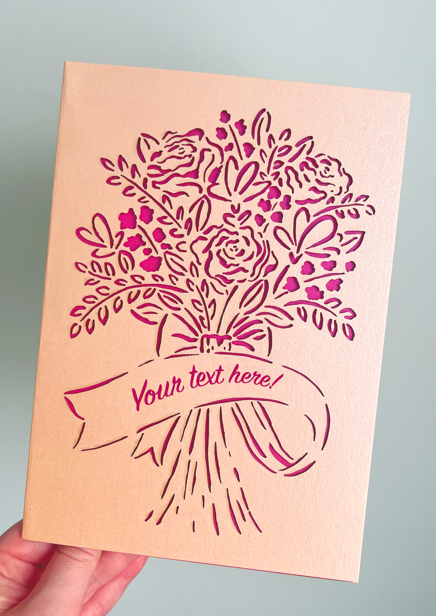 Laser-cut Personalised Bouquet Card